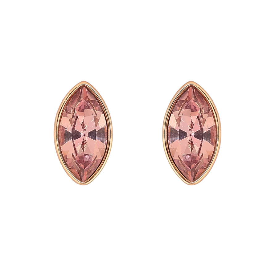 Сережки Xuping колір 18K з кристалами Swarovski пусети "Кристал Antique Pink в ограновуванні Маркіз" фото №1