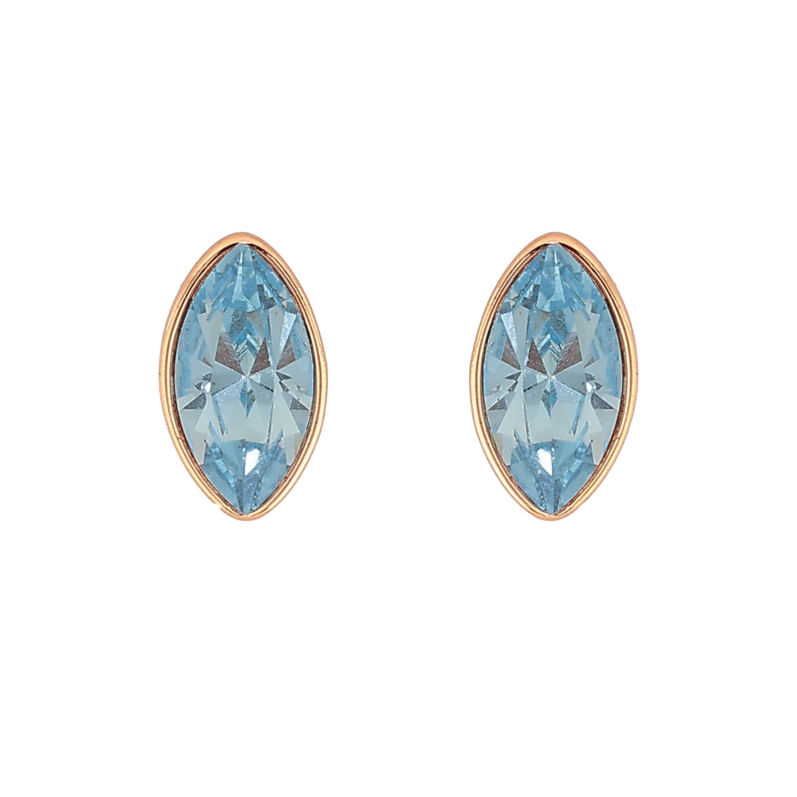 Сережки Xuping колір 18K з кристалами Swarovski пусети "Кристал Aquamarine в ограновуванні Маркіз" фото №1