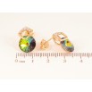 Сережки Xuping колір 18K з кристалами Swarovski пусети "Кристал Vitrail Medium в скріпці ромб" фото №3 Сережки Xuping колір 18K з кристалами Swarovski пусети "Кристал Vitrail Medium в скріпці ромб" фото №3