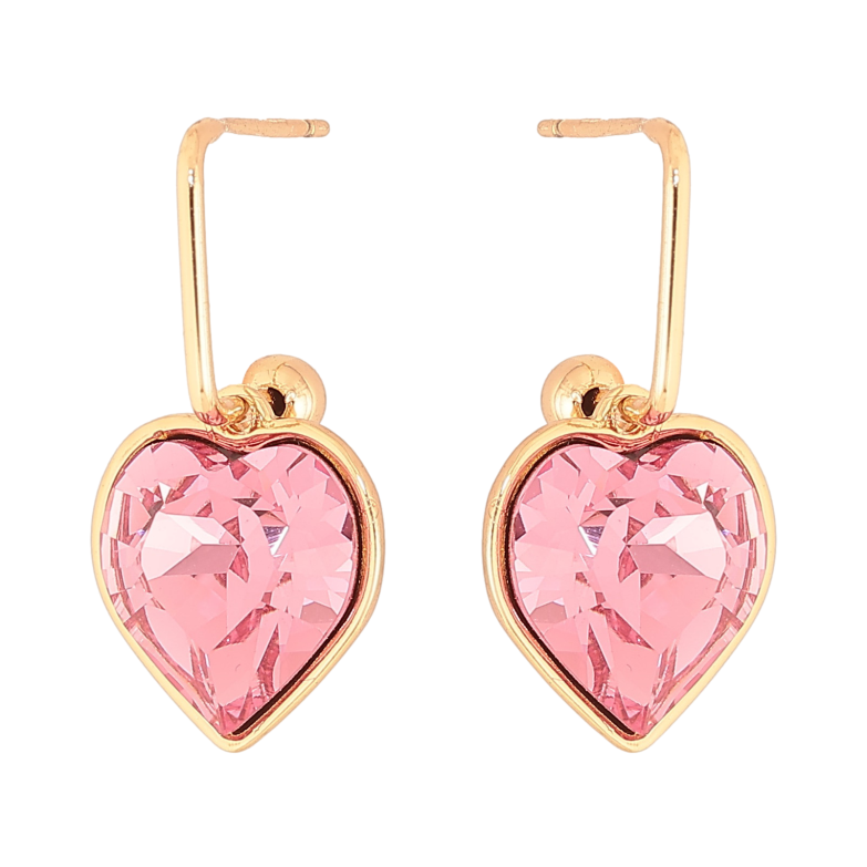 Сережки Xuping колір 18K з кристалами Swarovski пусети "Кристальні серця Rose" фото №11 Сережки Xuping колір 18K з кристалами Swarovski пусети "Кристальні серця Rose" фото №11