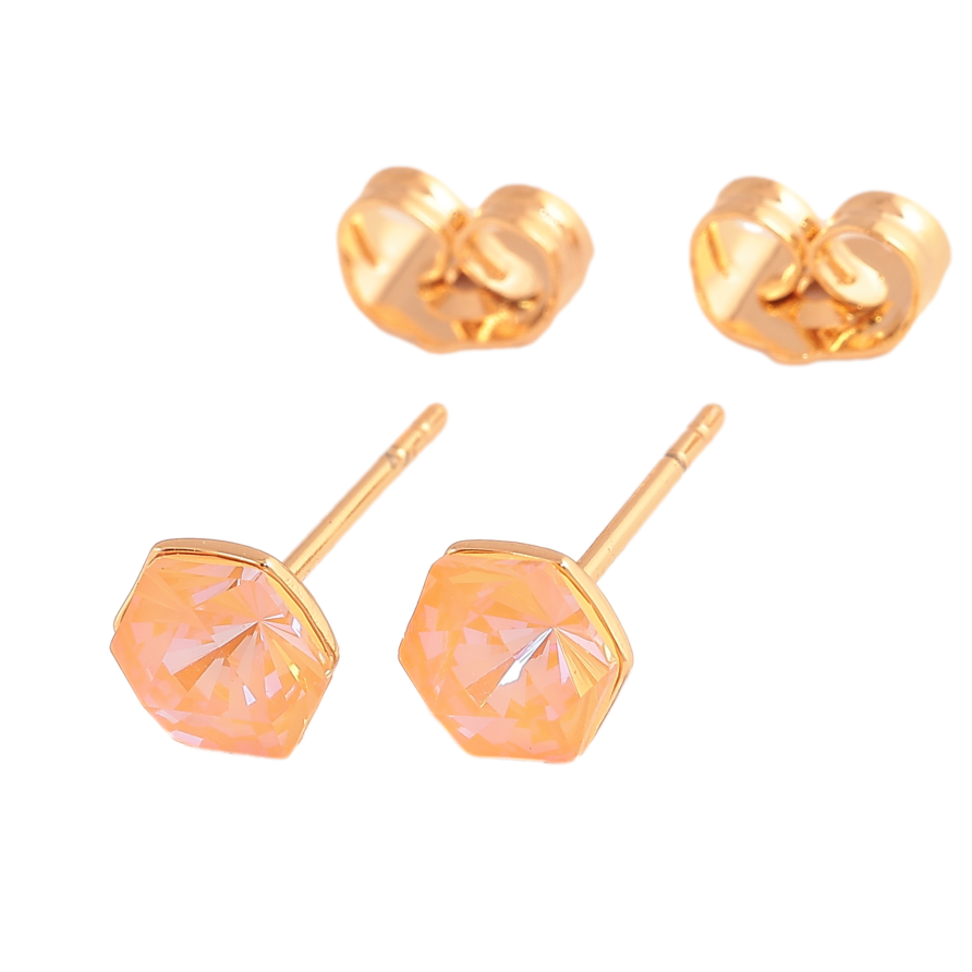 Серьги Xuping цвет 18K с кристаллами Swarovski пусеты "Кристальный многогранник Buttercup" 6х6мм фото №1 Серьги Xuping цвет 18K с кристаллами Swarovski пусеты "Кристальный многогранник Buttercup" 6х6мм фото №1