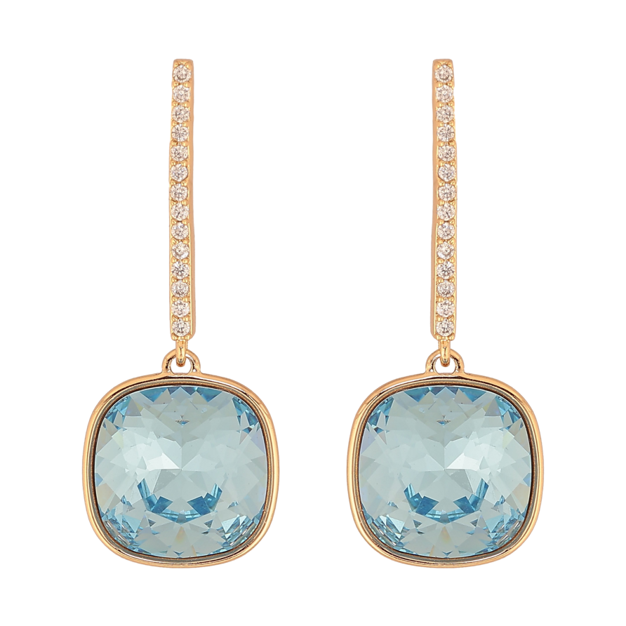 Серьги Xuping цвет 18K с кристаллами Swarovski пусеты "Кристаллы Aquamarine" фото №1 Серьги Xuping цвет 18K с кристаллами Swarovski пусеты "Кристаллы Aquamarine" фото №1