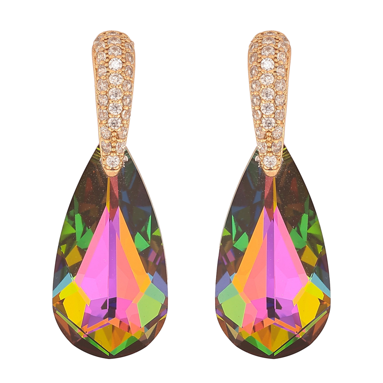 Сережки Xuping колір 18K з кристалами Swarovski пусети "Кристали Vitrail Medium на дужках" фото №10 Сережки Xuping колір 18K з кристалами Swarovski пусети "Кристали Vitrail Medium на дужках" фото №10