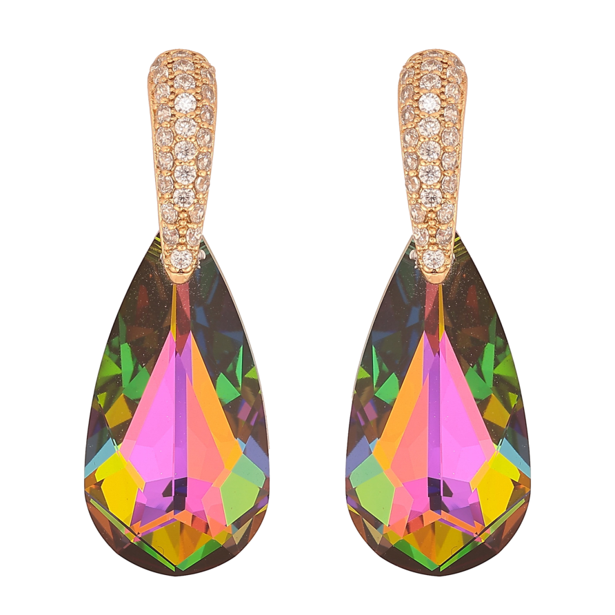 Серьги Xuping цвет 18K с кристаллами Swarovski пусеты "Кристаллы Vitrail Medium на дужках" фото №1 Серьги Xuping цвет 18K с кристаллами Swarovski пусеты "Кристаллы Vitrail Medium на дужках" фото №1