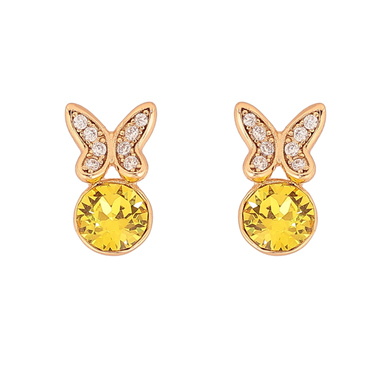 Сережки Xuping колір 18K з кристалами Swarovski пусети "Метелики з кристалом Sunflower" фото №21 Сережки Xuping колір 18K з кристалами Swarovski пусети "Метелики з кристалом Sunflower" фото №21