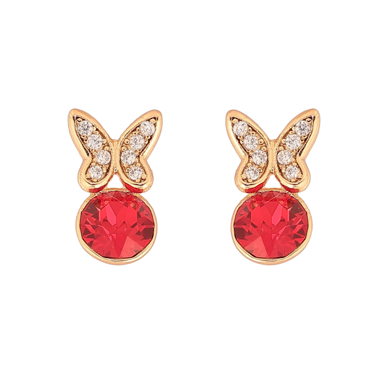 Сережки Xuping колір 18K з кристалами Swarovski пусети "Метелики з кристалом Siam" фото №8 Сережки Xuping колір 18K з кристалами Swarovski пусети "Метелики з кристалом Siam" фото №8