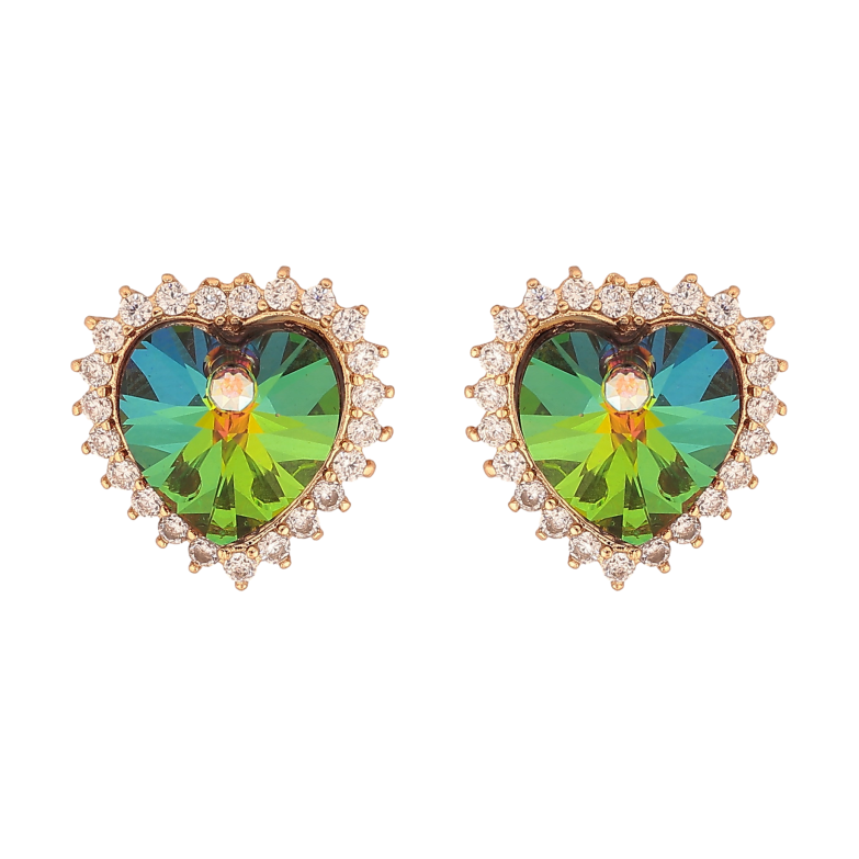 Сережки Xuping колір 18K з кристалами Swarovski пусети "Сердечка Vitrail Medium в обрамленні кристалів" фото №8 Сережки Xuping колір 18K з кристалами Swarovski пусети "Сердечка Vitrail Medium в обрамленні кристалів" фото №8