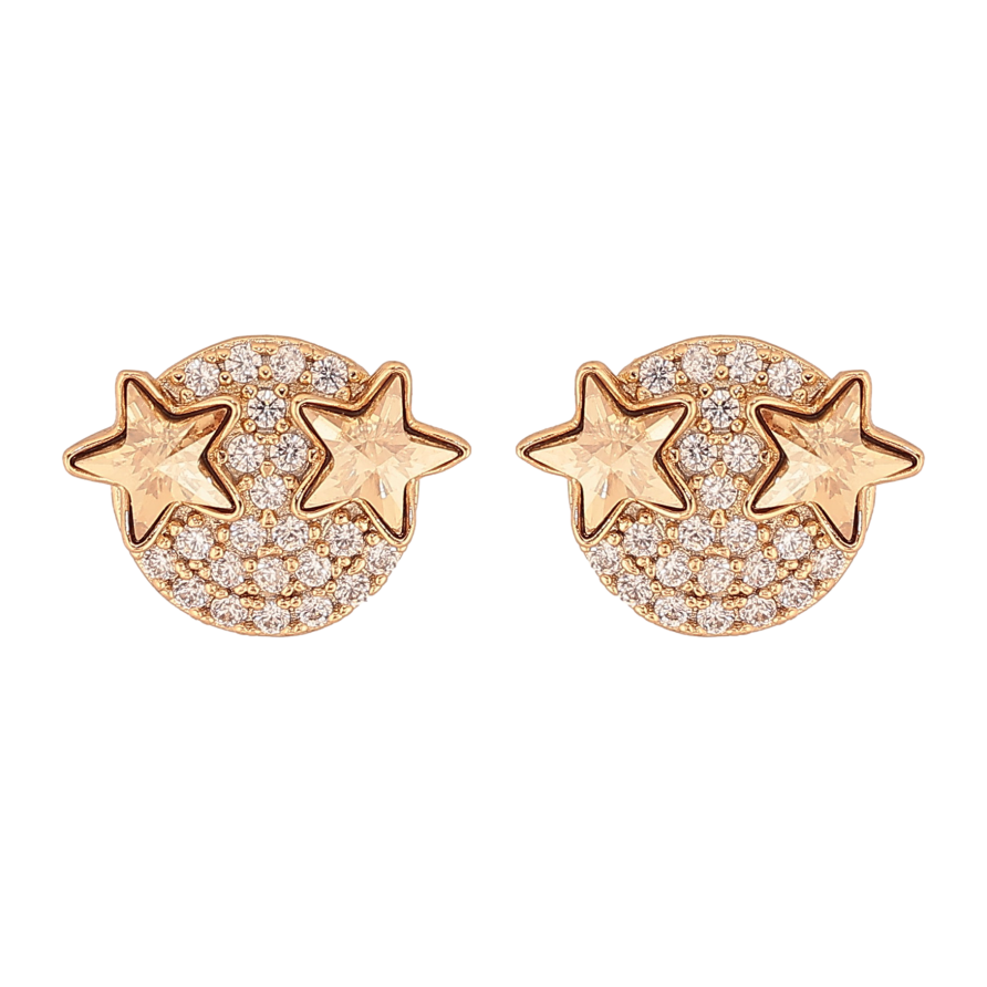 Серьги Xuping цвет 18K с кристаллами Swarovski пусеты "Звезды кристаллы Golden Shadow" фото №1 Серьги Xuping цвет 18K с кристаллами Swarovski пусеты "Звезды кристаллы Golden Shadow" фото №1