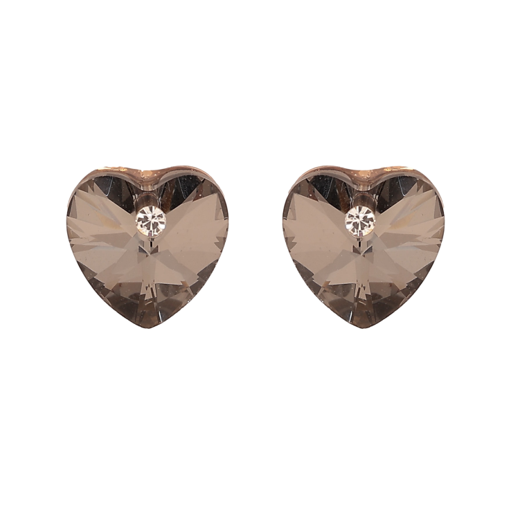 Серьги Xuping цвет 18K с кристаллами Swarovski пусеты "Сердечки Graphite" фото №11