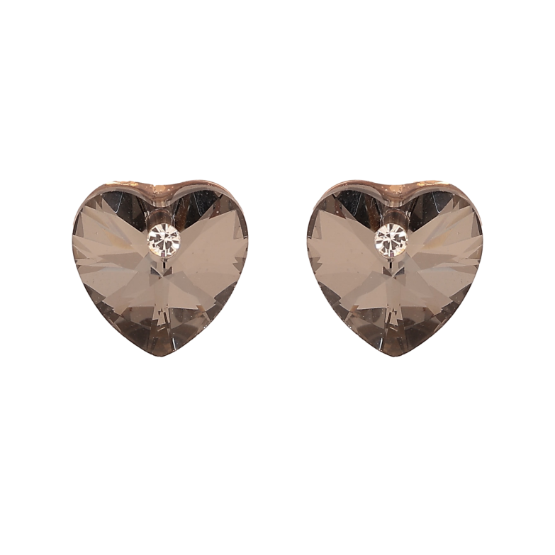 Сережки Xuping колір 18K з кристалами Swarovski пусети "Сердечка Graphite" фото №3 Сережки Xuping колір 18K з кристалами Swarovski пусети "Сердечка Graphite" фото №3