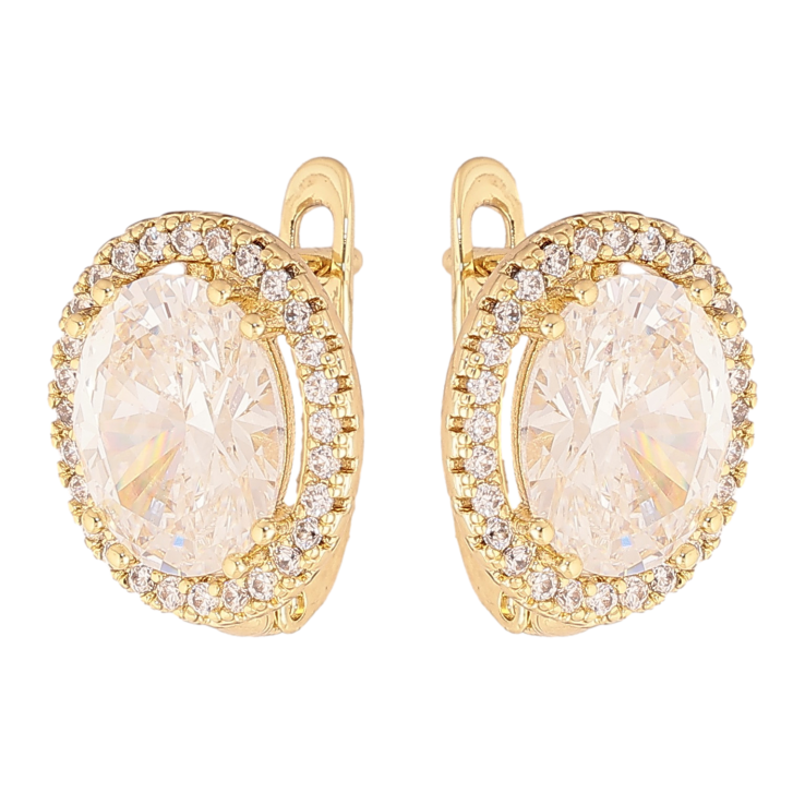 Сережки Xuping колір Позолота 14K англійський замок "Кристальний блиск" фото №22 Сережки Xuping колір Позолота 14K англійський замок "Кристальний блиск" фото №22