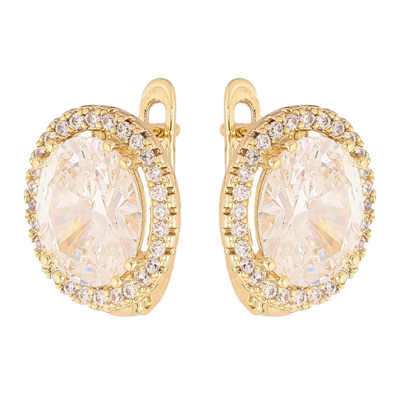 Серьги Xuping цвет Позолота 14K английский замок "Кристальный блеск" фото №4 Серьги Xuping цвет Позолота 14K английский замок "Кристальный блеск" фото №4