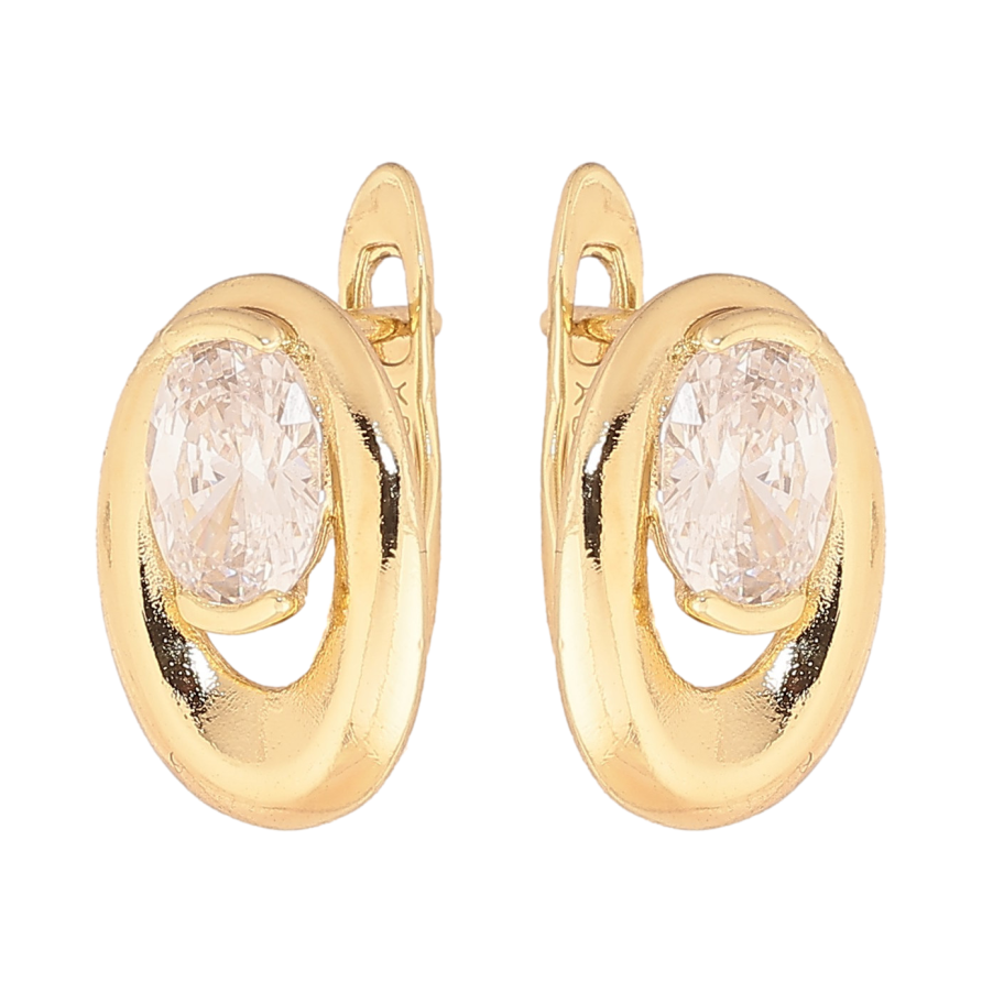 Серьги Xuping цвет Позолота 14K английский замок "Узор с кристаллами" фото №1 Серьги Xuping цвет Позолота 14K английский замок "Узор с кристаллами" фото №1
