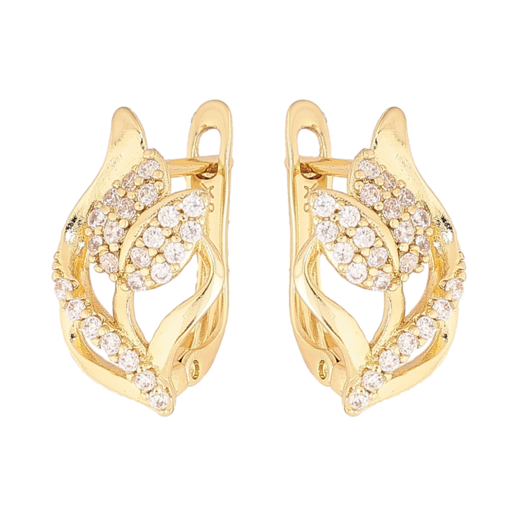 Серьги Xuping цвет Позолота 14K английский замок "Тюльпаны" фото №6 Серьги Xuping цвет Позолота 14K английский замок "Тюльпаны" фото №6