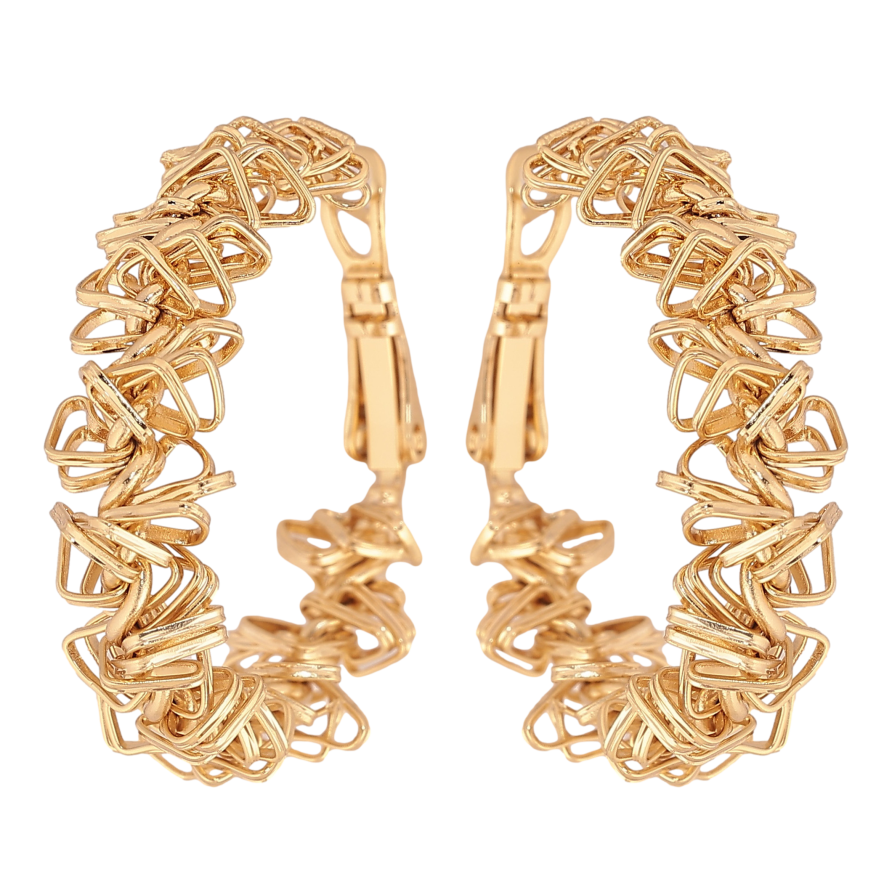 Серьги Xuping цвет Позолота 14K кольца (конго) "Декоративный узор" ø 3см фото №1 Серьги Xuping цвет Позолота 14K кольца (конго) "Декоративный узор" ø 3см фото №1
