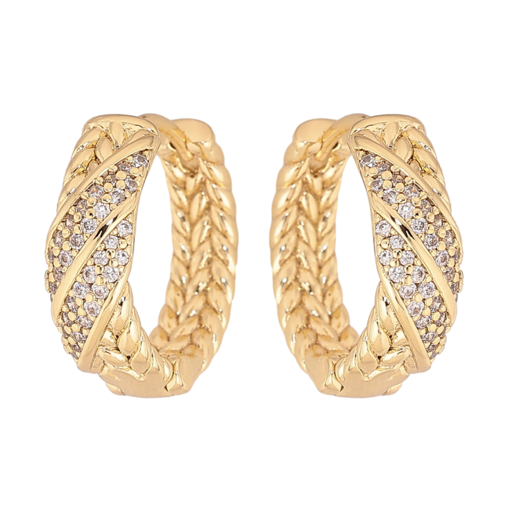 Серьги Xuping цвет Позолота 14K колечки "Узор с кристаллами" фото №16 Серьги Xuping цвет Позолота 14K колечки "Узор с кристаллами" фото №16