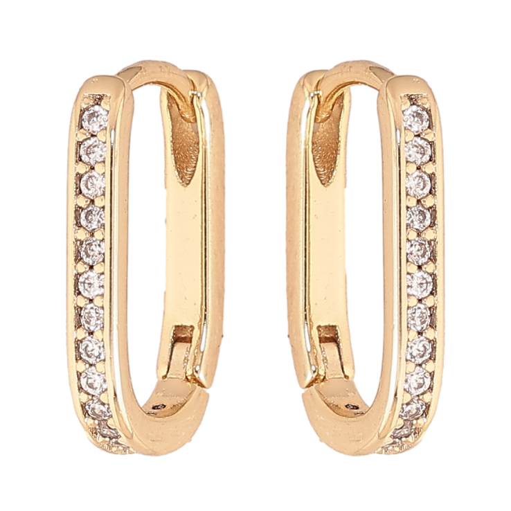 Серьги Xuping цвет Позолота 14K колечки "Дорожки кристаллов" фото №4 Серьги Xuping цвет Позолота 14K колечки "Дорожки кристаллов" фото №4