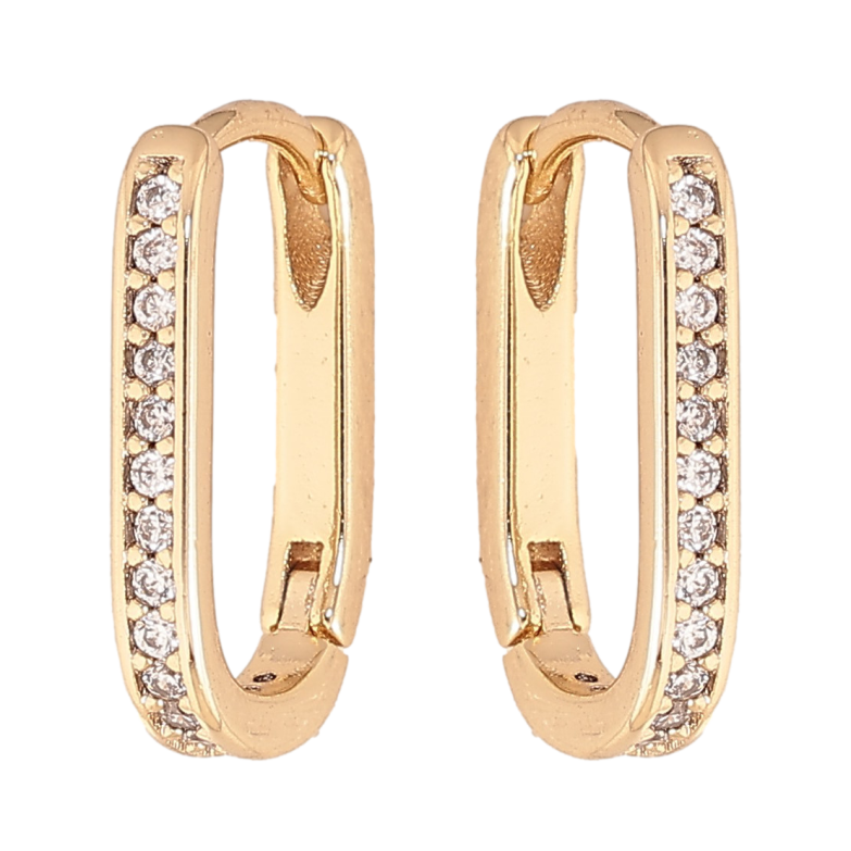 Сережки Xuping колір Позолота 14K колечка "Доріжки кристалів" фото №10 Сережки Xuping колір Позолота 14K колечка "Доріжки кристалів" фото №10
