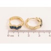 Сережки Xuping колір Позолота 14K колечка "Доріжки синіх кристалів" фото №2