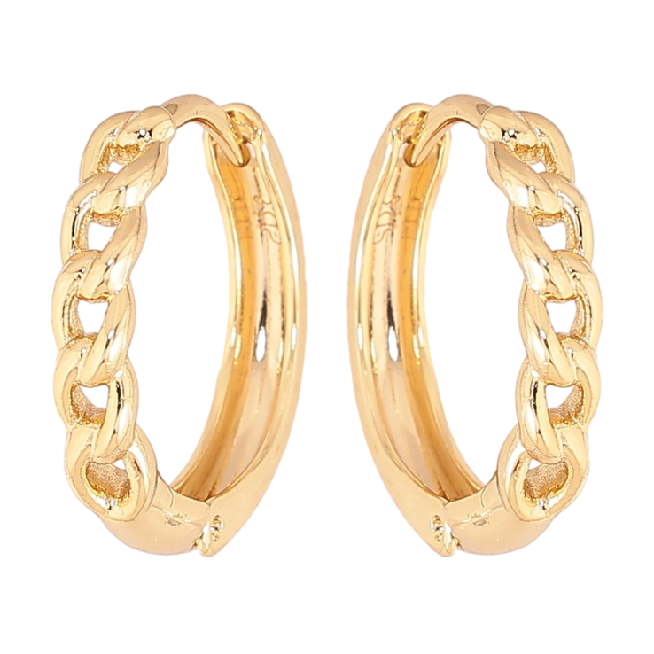Серьги Xuping цвет Позолота 14K колечки "Узор цепочка" фото №24
