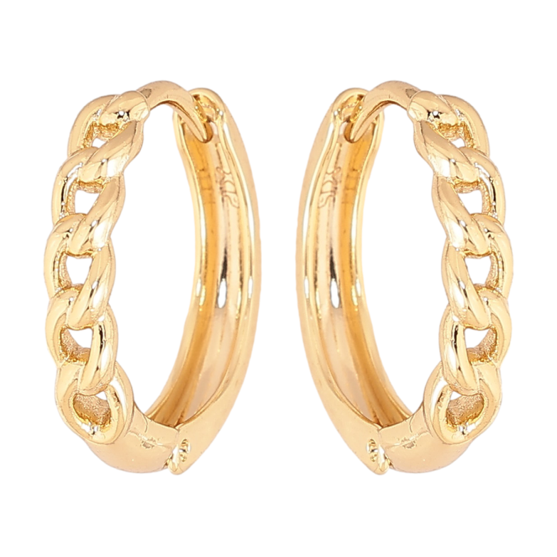 Сережки Xuping колір Позолота 14K колечка "Візерунок ланцюжок" фото №11 Сережки Xuping колір Позолота 14K колечка "Візерунок ланцюжок" фото №11