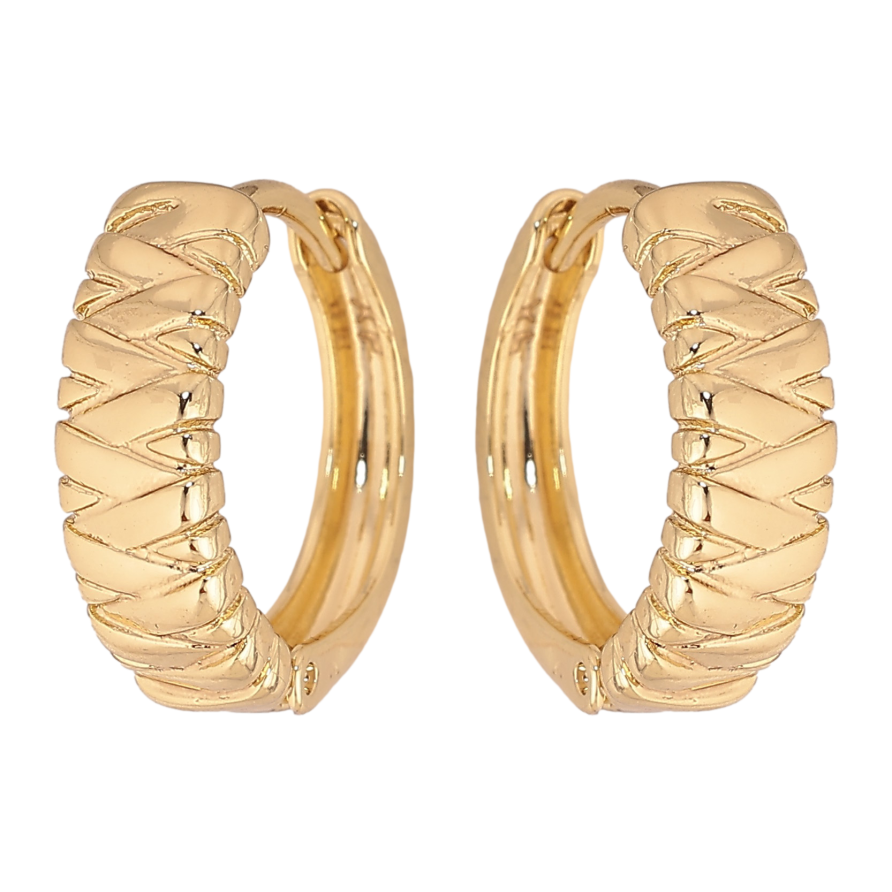 Серьги Xuping цвет Позолота 14K колечки "Декоративный узор" фото №1 Серьги Xuping цвет Позолота 14K колечки "Декоративный узор" фото №1