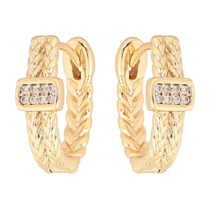 Сережки Xuping колір Позолота 14K колечка "Візерунок з кристалами" фото №24 Сережки Xuping колір Позолота 14K колечка "Візерунок з кристалами" фото №24