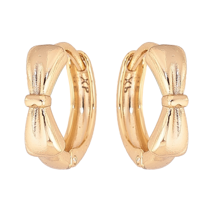 Сережки Xuping колір Позолота 14K колечка "Банти" фото №6 Сережки Xuping колір Позолота 14K колечка "Банти" фото №6