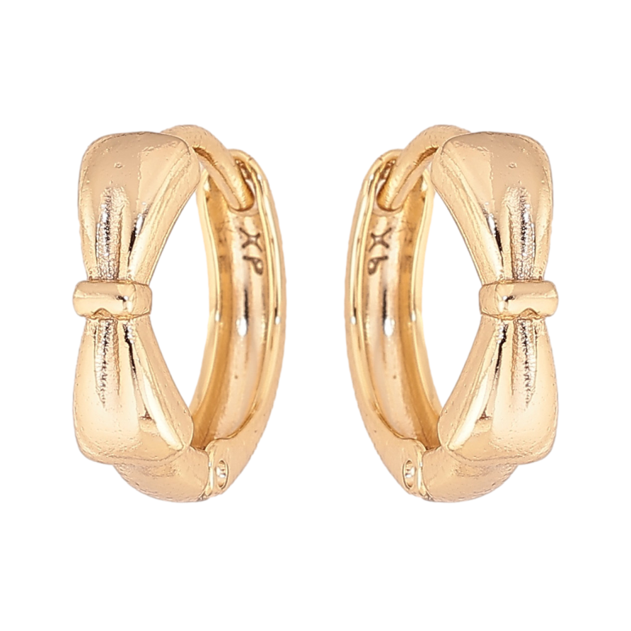 Сережки Xuping колір Позолота 14K колечка "Банти" фото №1 Сережки Xuping колір Позолота 14K колечка "Банти" фото №1