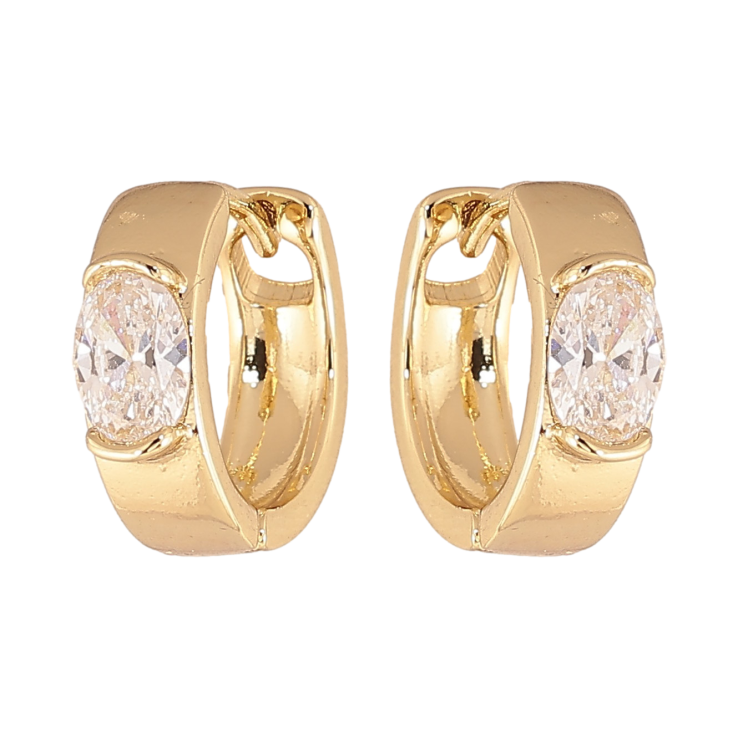 Сережки Xuping колір Позолота 14K колечка "Вставка кристал" фото №8 Сережки Xuping колір Позолота 14K колечка "Вставка кристал" фото №8
