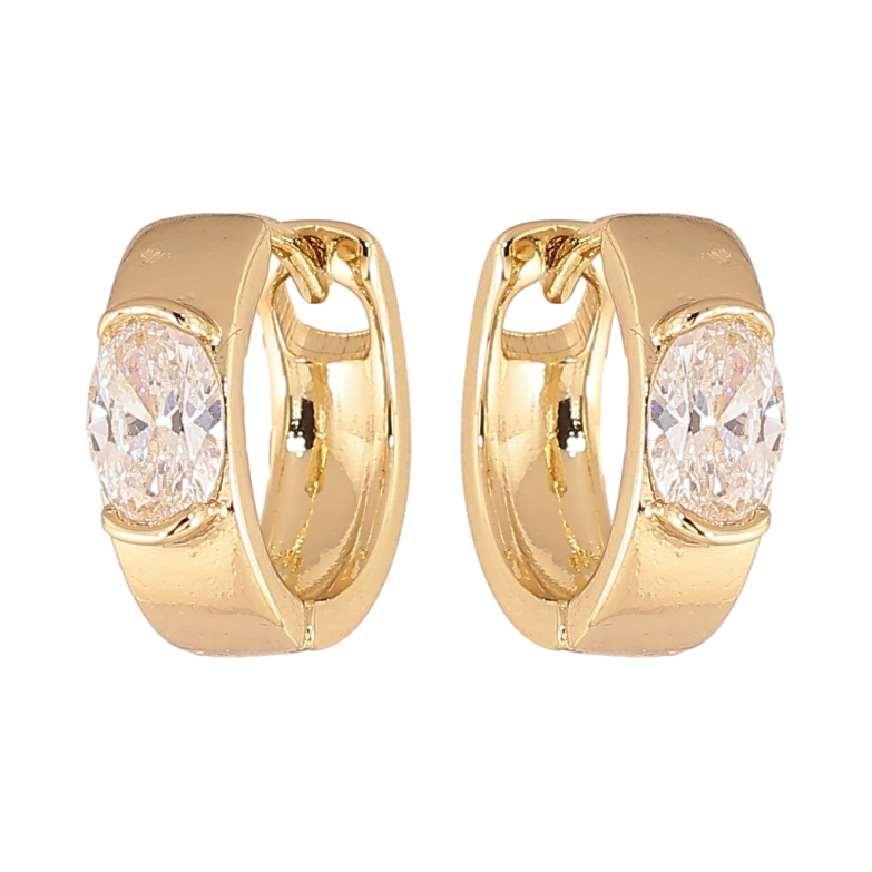 Сережки Xuping колір Позолота 14K колечка "Вставка кристал" фото №2 Сережки Xuping колір Позолота 14K колечка "Вставка кристал" фото №2