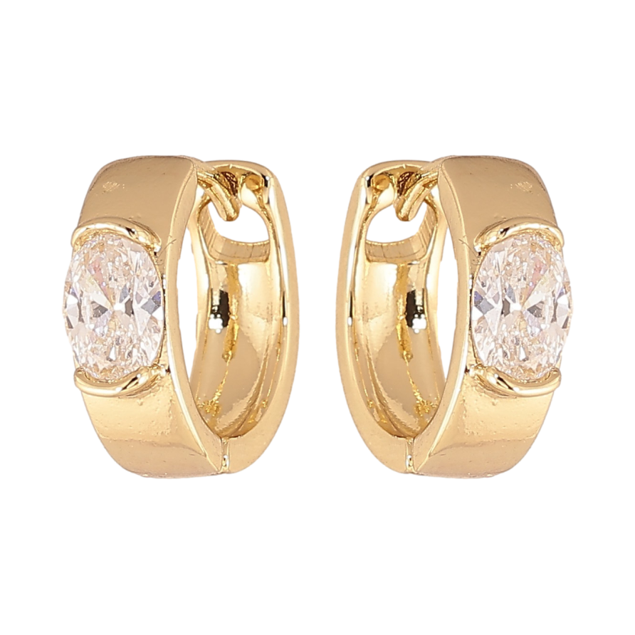 Сережки Xuping колір Позолота 14K колечка "Вставка кристал" фото №1 Сережки Xuping колір Позолота 14K колечка "Вставка кристал" фото №1