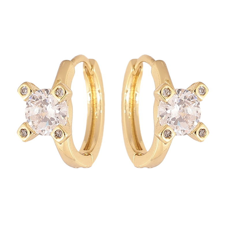 Сережки Xuping колір Позолота 14K колечка "Вставка кристал" фото №7