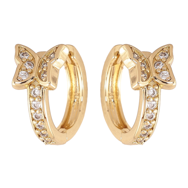 Сережки Xuping колір Позолота 14K колечка "Метелики з кристалами" фото №24 Сережки Xuping колір Позолота 14K колечка "Метелики з кристалами" фото №24