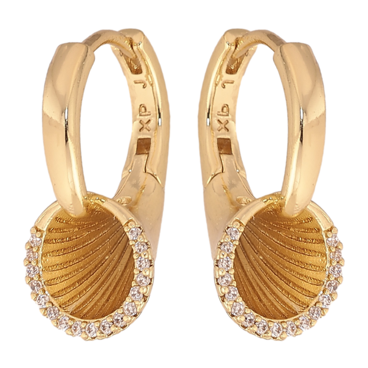 Сережки Xuping колір Позолота 14K колечка "Візерунок з кристалами" фото №14 Сережки Xuping колір Позолота 14K колечка "Візерунок з кристалами" фото №14