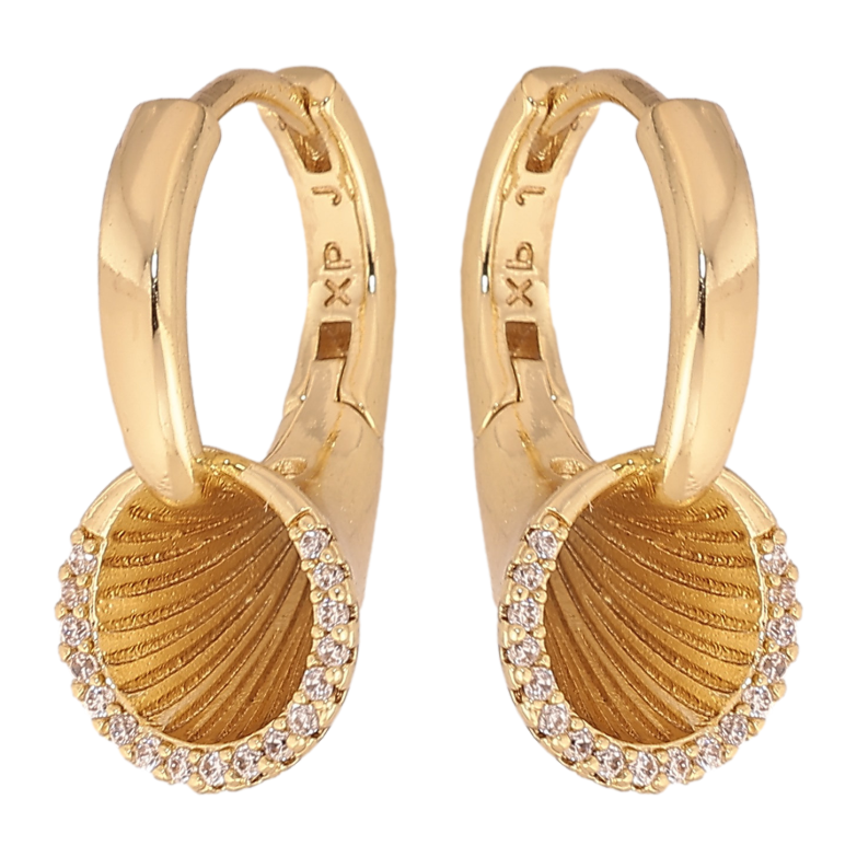 Сережки Xuping колір Позолота 14K колечка "Візерунок з кристалами" фото №16 Сережки Xuping колір Позолота 14K колечка "Візерунок з кристалами" фото №16