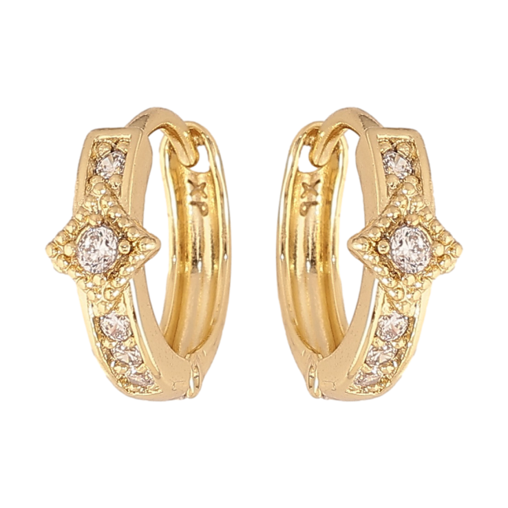 Сережки Xuping колір Позолота 14K колечка "Візерунок з кристалами" фото №23
