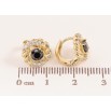 Сережки Xuping колір Позолота 14K колечка "Візерунок з чорним кристалом" фото №2
