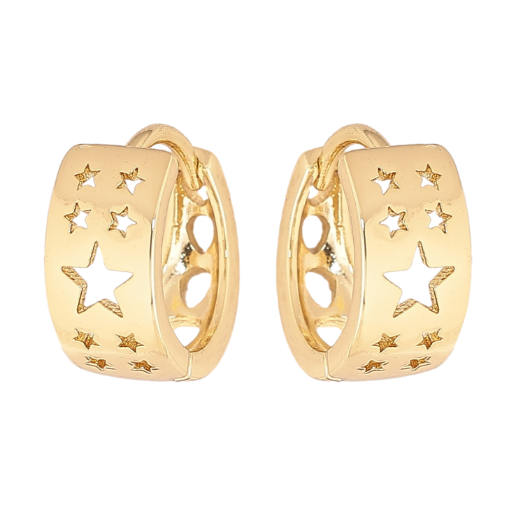 Сережки Xuping колір Позолота 14K колечка "Візерунок зірочки" фото №18 Сережки Xuping колір Позолота 14K колечка "Візерунок зірочки" фото №18