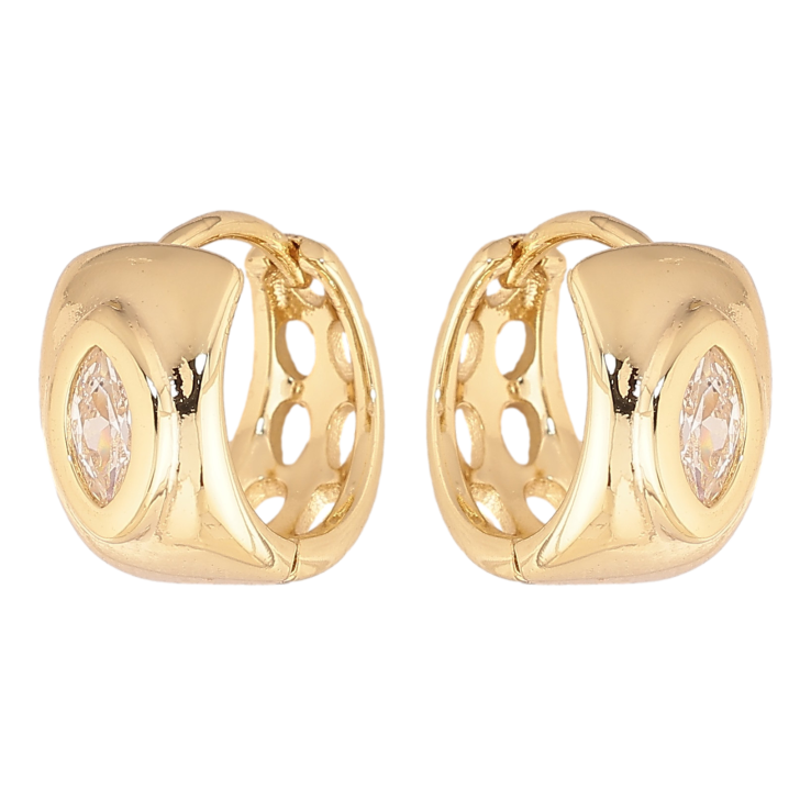 Сережки Xuping колір Позолота 14K колечка "Візерунок з кристалами" фото №16 Сережки Xuping колір Позолота 14K колечка "Візерунок з кристалами" фото №16