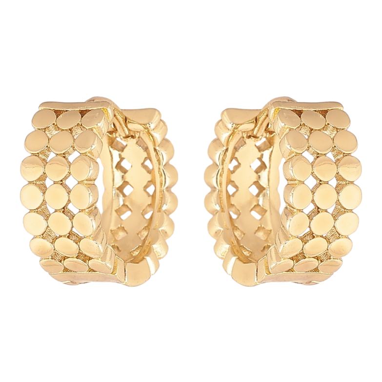 Серьги Xuping цвет Позолота 14K колечки "Декоративный узор" фото №2