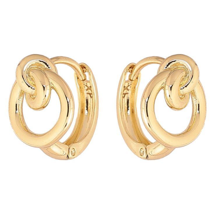 Сережки Xuping колір Позолота 14K колечка "Декоративний візерунок" фото №6 Сережки Xuping колір Позолота 14K колечка "Декоративний візерунок" фото №6