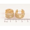 Сережки Xuping колір Позолота 14K колечка "Візерунок з кристалами" фото №2 Сережки Xuping колір Позолота 14K колечка "Візерунок з кристалами" фото №2