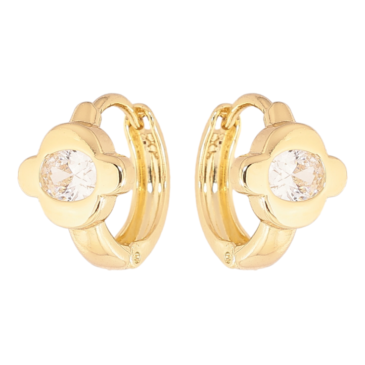 Сережки Xuping колір Позолота 14K колечка "Квіточки з кристалами" фото №24 Сережки Xuping колір Позолота 14K колечка "Квіточки з кристалами" фото №24