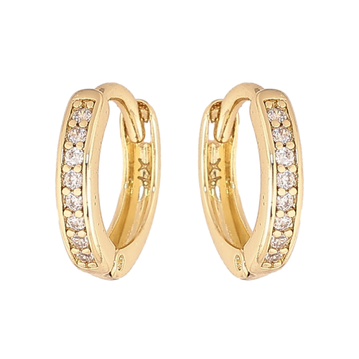 Серьги Xuping цвет Позолота 14K колечки "Дорожки кристаллов" фото №4 Серьги Xuping цвет Позолота 14K колечки "Дорожки кристаллов" фото №4