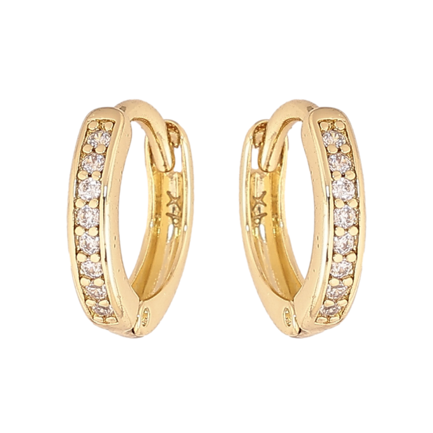 Серьги Xuping цвет Позолота 14K колечки "Дорожки кристаллов" фото №1 Серьги Xuping цвет Позолота 14K колечки "Дорожки кристаллов" фото №1