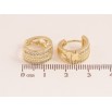 Сережки Xuping колір Позолота 14K колечка "Візерунок з кристалами" фото №2