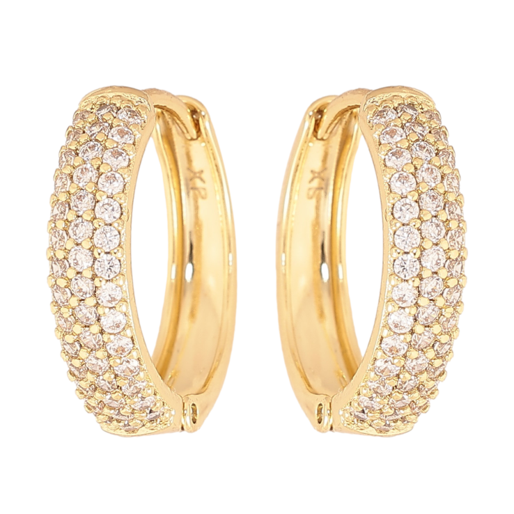 Серьги Xuping цвет Позолота 14K колечки "Инкрустация кристаллами" фото №3 Серьги Xuping цвет Позолота 14K колечки "Инкрустация кристаллами" фото №3