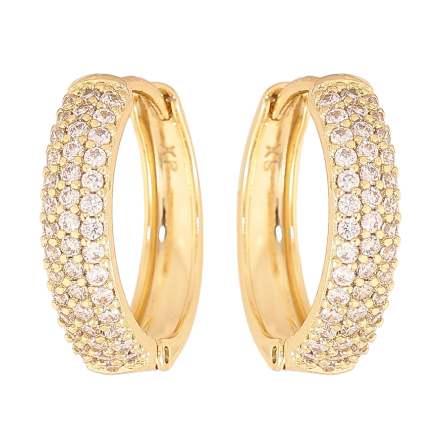 Серьги Xuping цвет Позолота 14K колечки "Инкрустация кристаллами" фото №1 Серьги Xuping цвет Позолота 14K колечки "Инкрустация кристаллами" фото №1