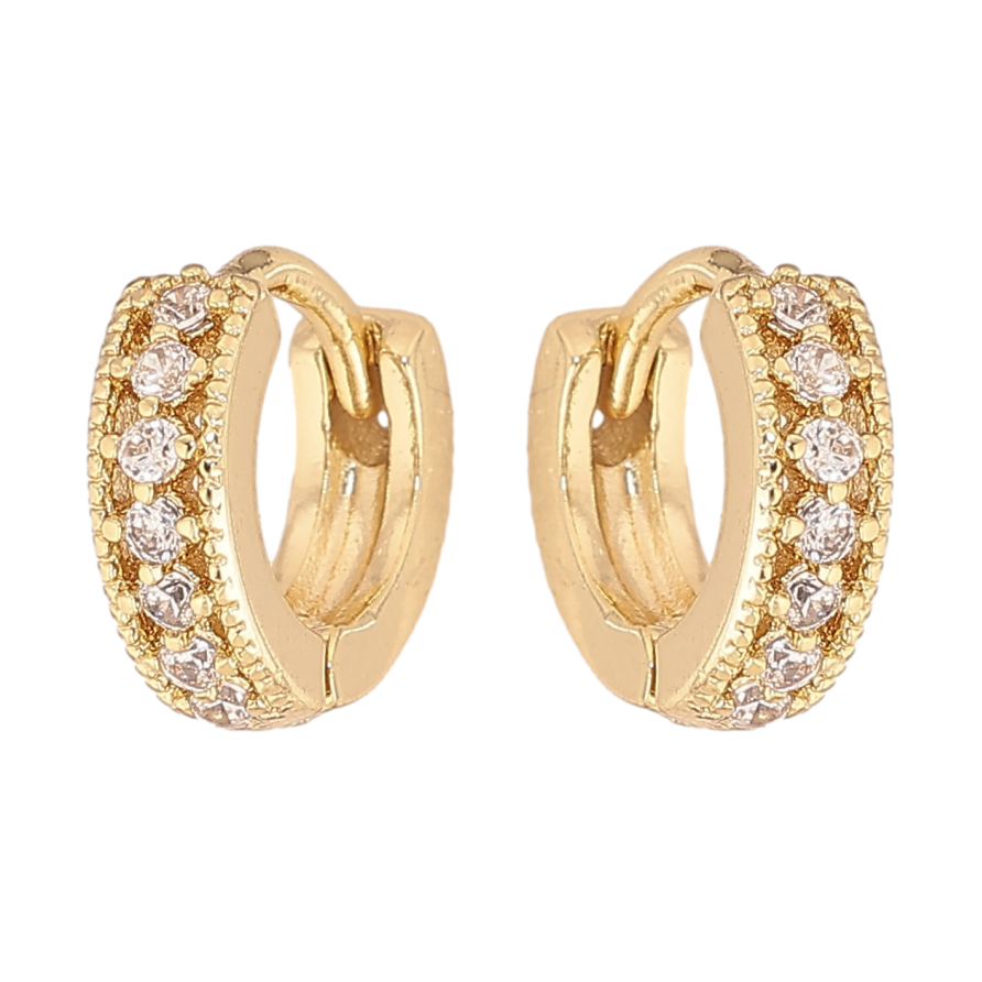 Серьги Xuping цвет Позолота 14K колечки "Узор с кристаллами" фото №1 Серьги Xuping цвет Позолота 14K колечки "Узор с кристаллами" фото №1
